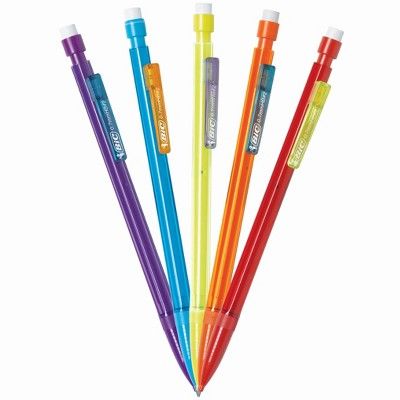 BIC Neon Xtra-Smooth Mechanical Pencils With Erasers, Medium Point (0.7mm)