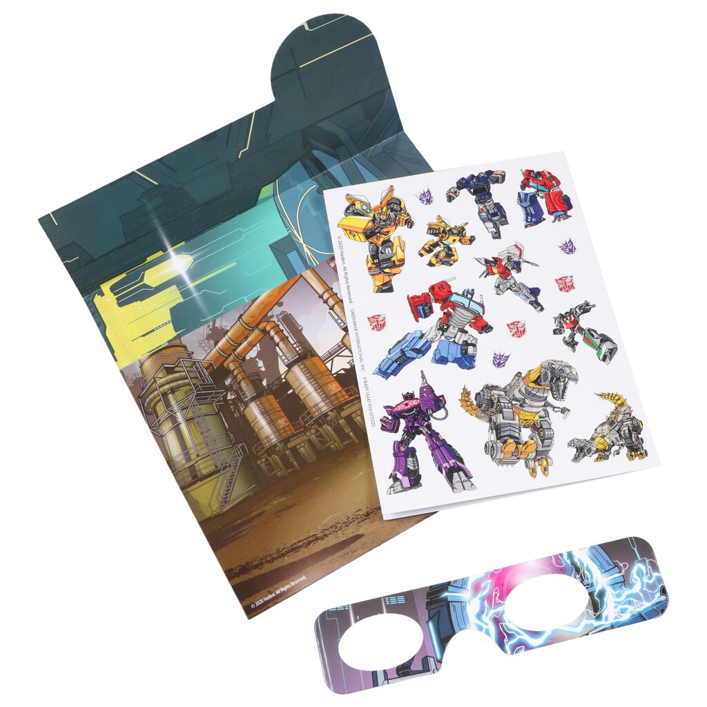 Transformers Sticker Stories with 3D Glasses: Immersive Adventures Await - 3 Background Scenes, 35 Stickers